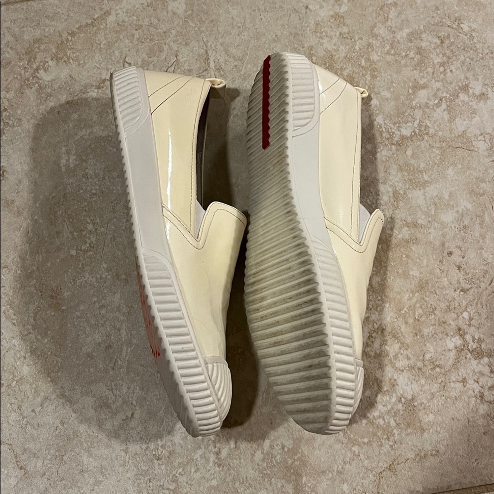 Prada Women's Cream Slip-On Sneakers, 8.5 USA size, 39.5 USA, preowned - Picture 7 of 14